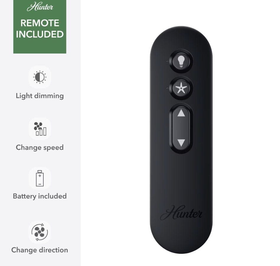 Hunter Fans 52" Aerodyne SureSpeed SimpleConnect Smart Ceiling Fan with LED Light + Remote, Matte Black