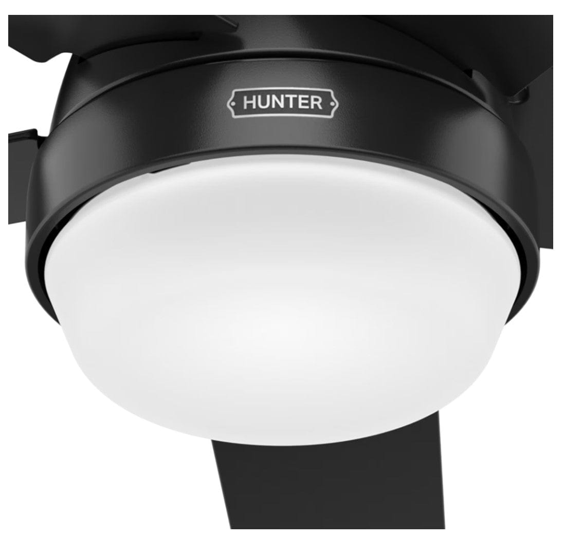 Hunter Fans 52" Aerodyne SureSpeed SimpleConnect Smart Ceiling Fan with LED Light + Remote, Matte Black