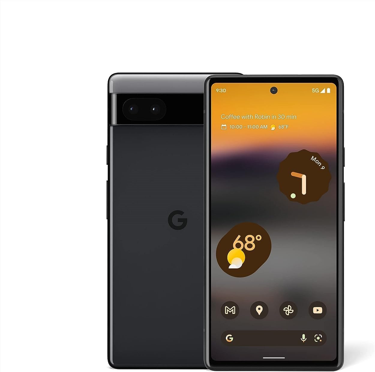 Google Pixel 6a Unlocked 5G Android Phone, 12 Megapixel Camera, 24-Hour Battery, Works with All Carriers, Charcoal