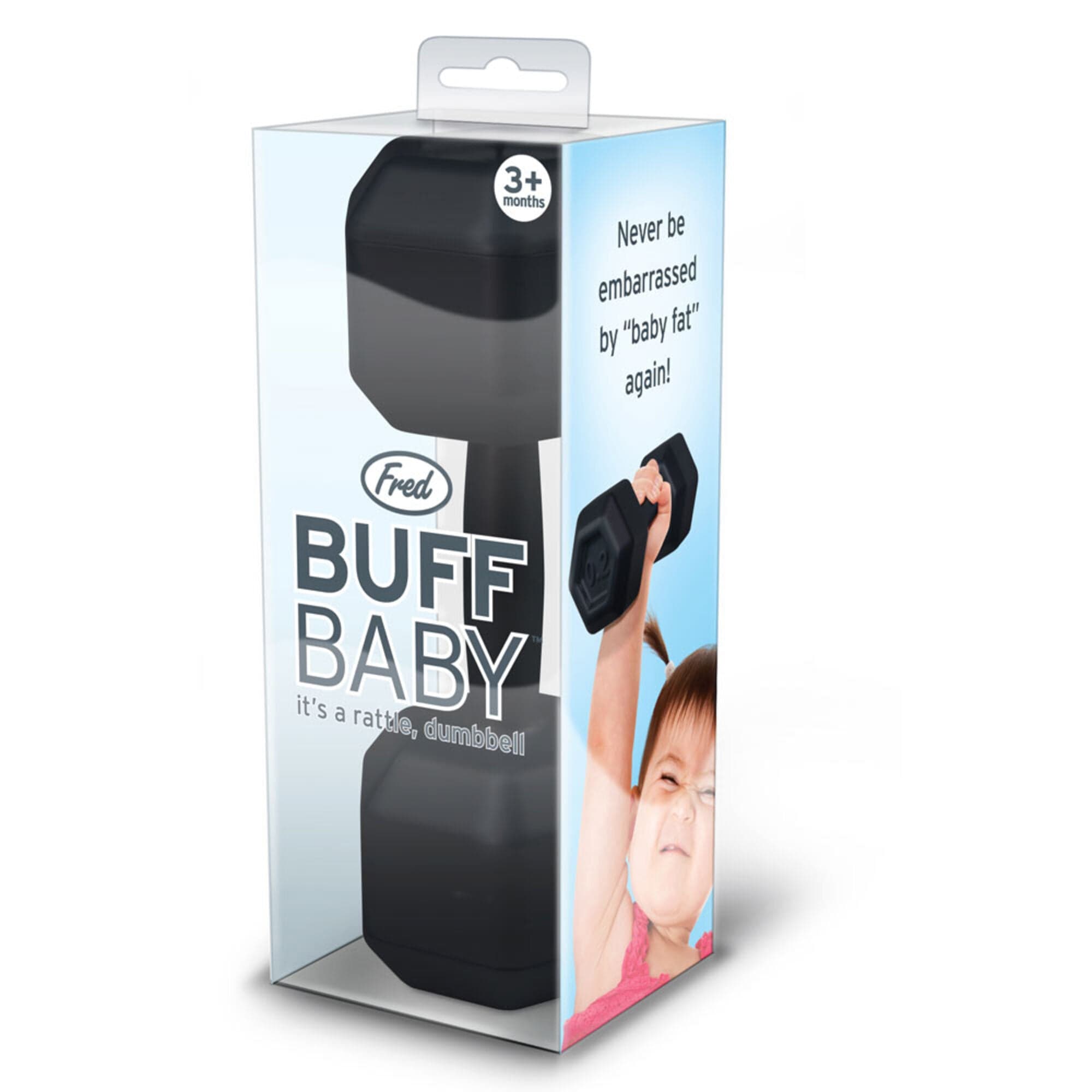 Genuine Fred BUFF BABY Dumbbell Rattle Engaging and Sensory Rich Toy, Lightweight