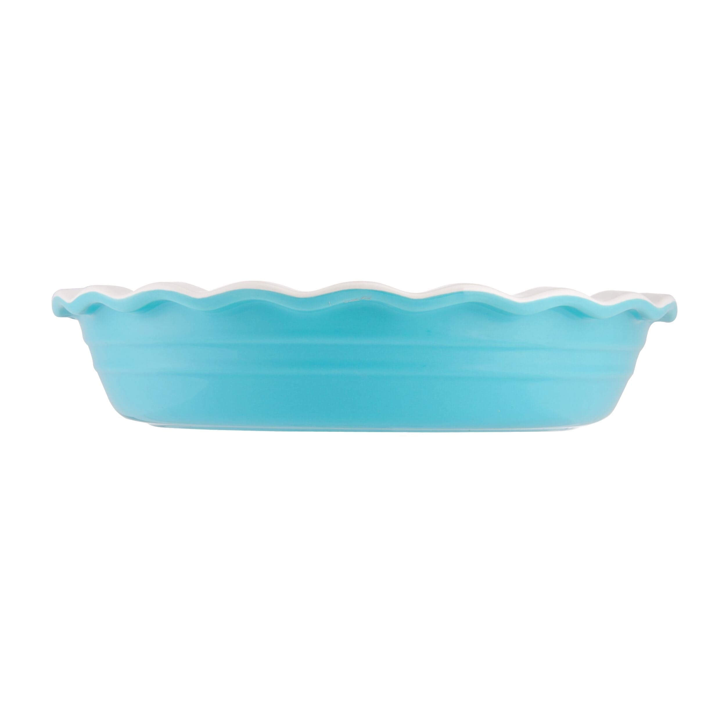 Farberware Bakers Advantage Durable Stoneware Ceramic Pie Dish, Ideal for Sweet + Savory Dishes, 10 Inch, Teal
