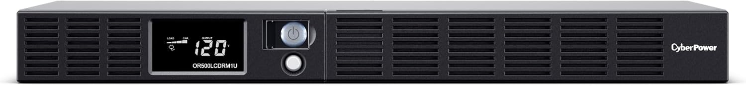 CyberPower Smart App LCD UPS Battery Backup and Surge Protector, 500VA/300W, 6 Outlets, AVR, 1U Rackmount - Certified Refurbished