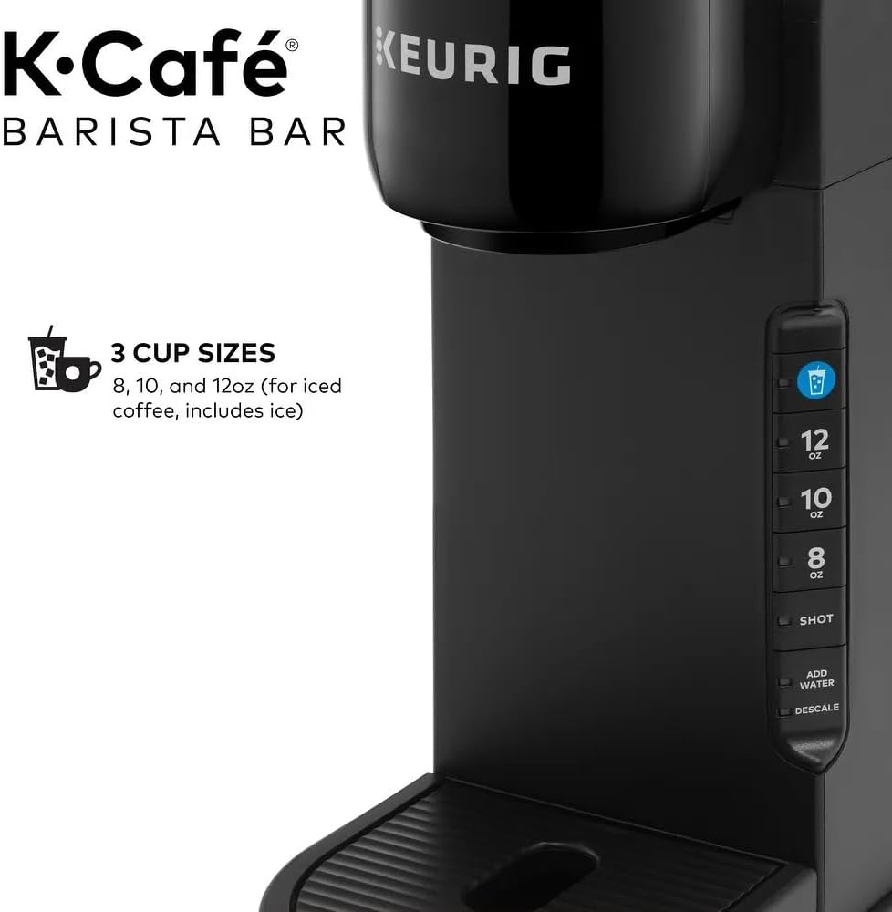 Keurig K-Café Barista Bar Single Serve Coffee Maker and Frother, Black - Certified Refurbished