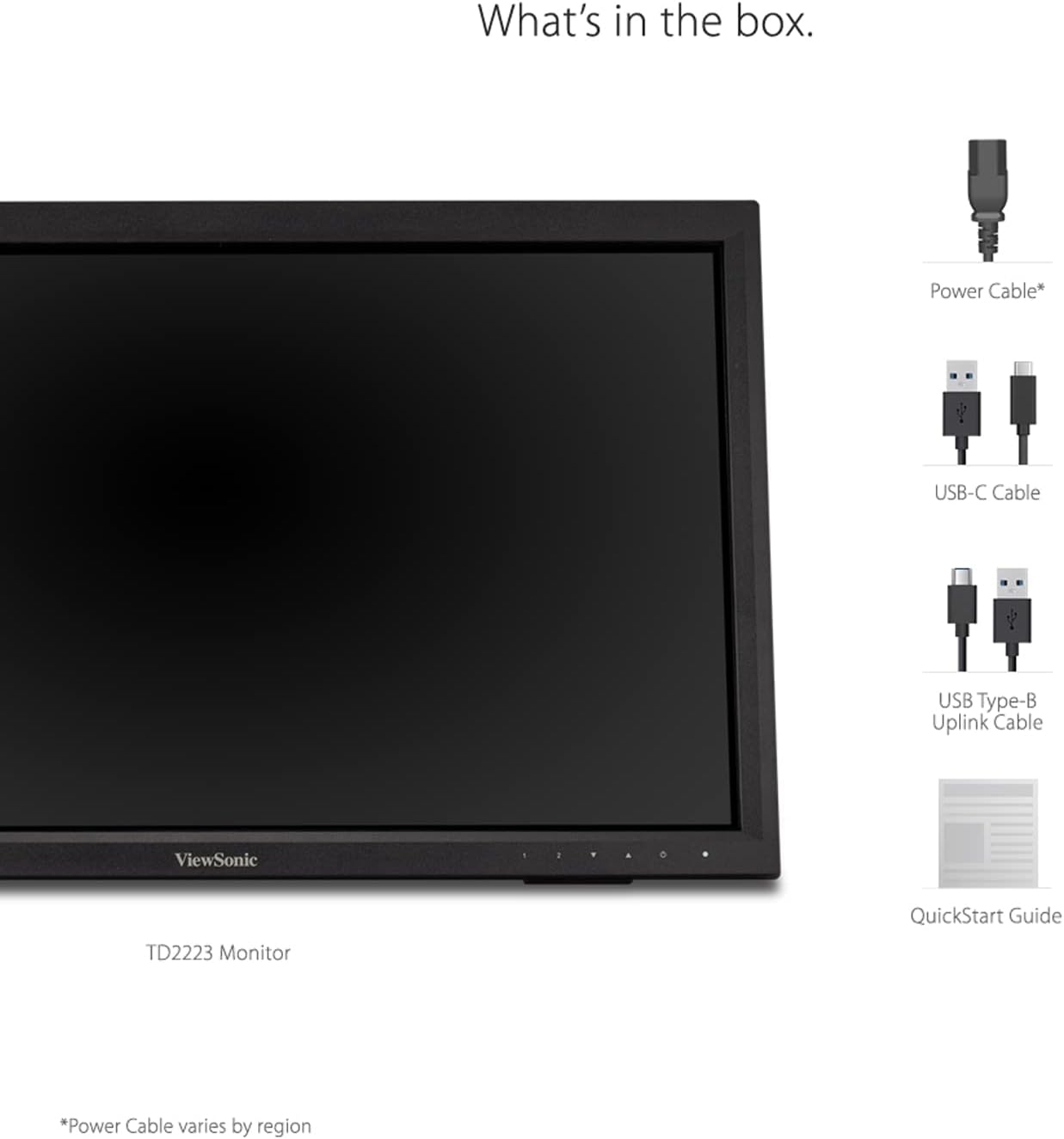 ViewSonic 22" 1080p 10-Point Multi IR Touch Screen Monitor with Eye Care, 75 Hz, Black - Certified Refurbished