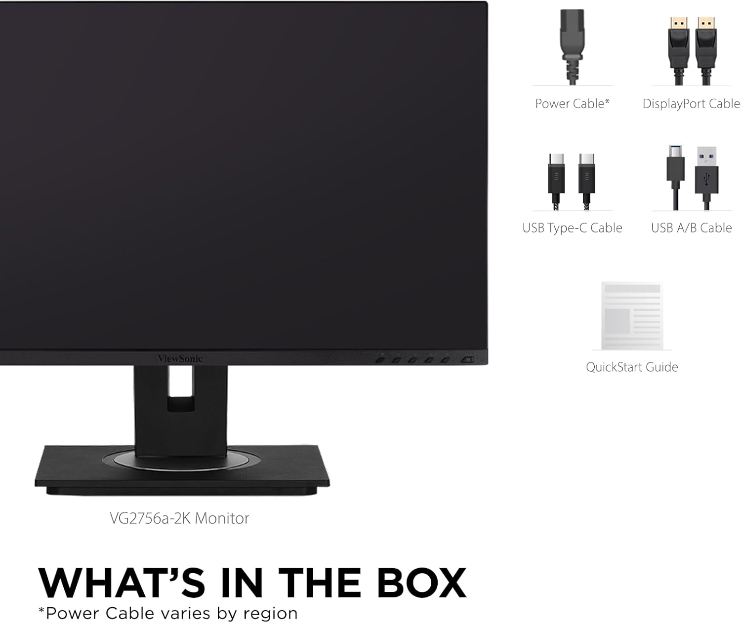 ViewSonic 27" IPS 1440p Docking Monitor with 100W USB C, 60 Hz, HDMI, Black - Certified Refurbished