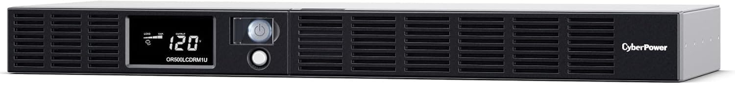 CyberPower Smart App LCD UPS Battery Backup and Surge Protector, 500VA/300W, 6 Outlets, AVR, 1U Rackmount - Certified Refurbished
