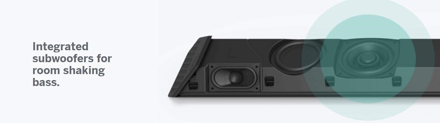 Vizio 36" 2.1 Sound Bar with Built-in Dual Subwoofers, Black