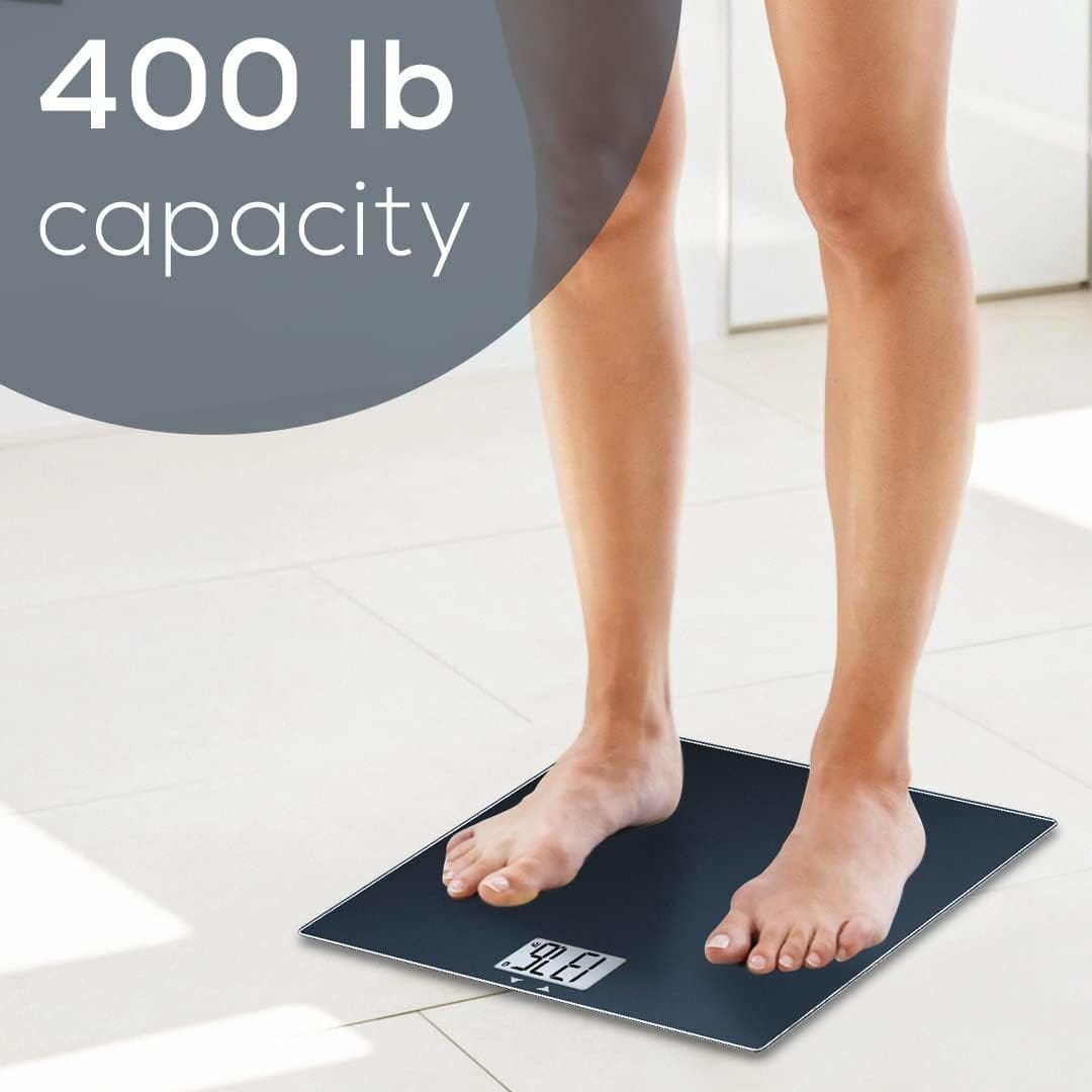 Beurer Bluetooth Glass Scale with BMI Measurement, Smart Digital Bathroom Scale Connects with Health App Analyzer, Black - Refurbished