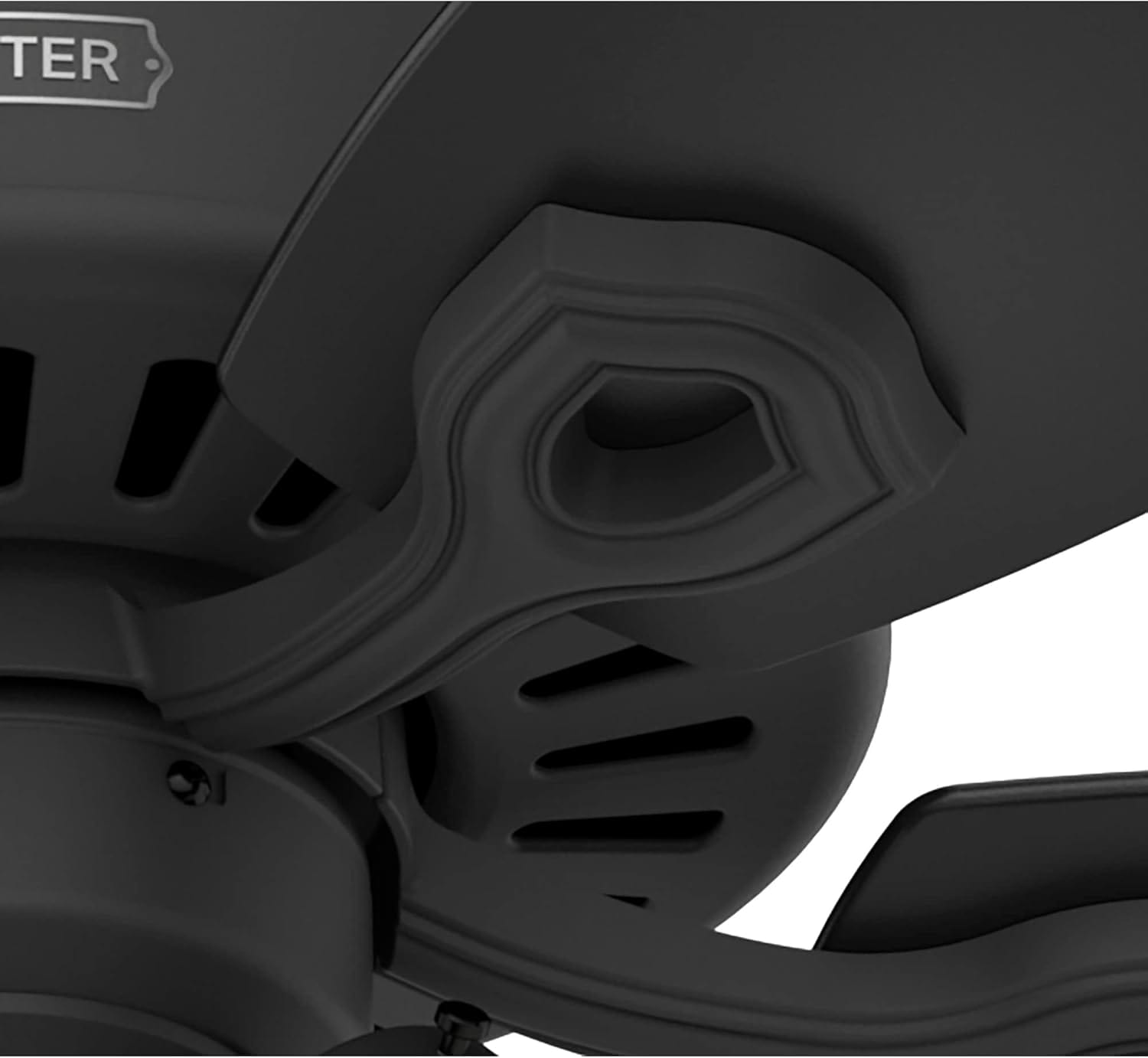 Hunter Fans 52" Builder Plus Traditional Style Ceiling Fan, Three LED Lights, Pull Chain Control, Matte Black