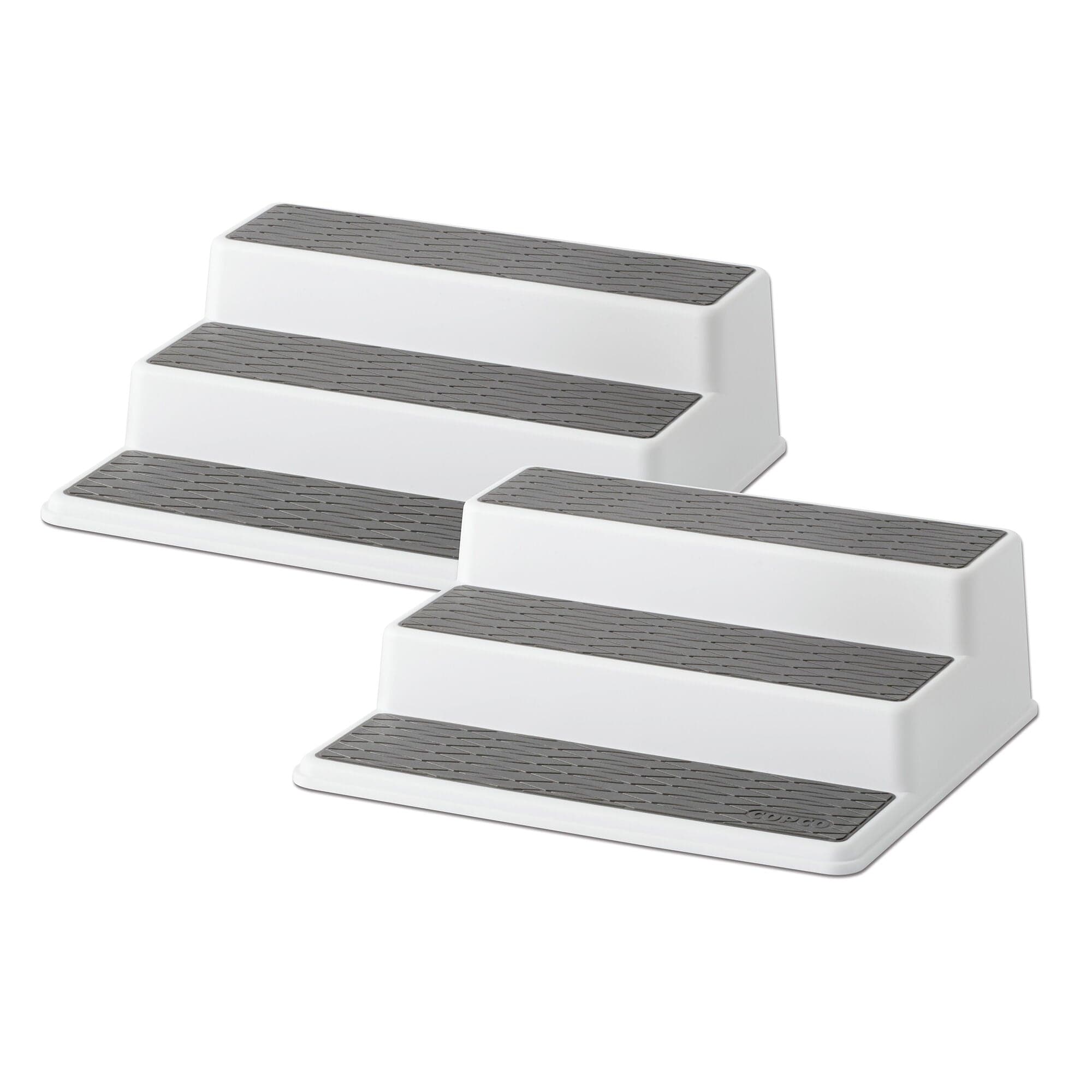 Copco Grey 2 Non-Skid 3-Tier Spice Rack Organizer for Pantry, 2-Pack, 10-Inch