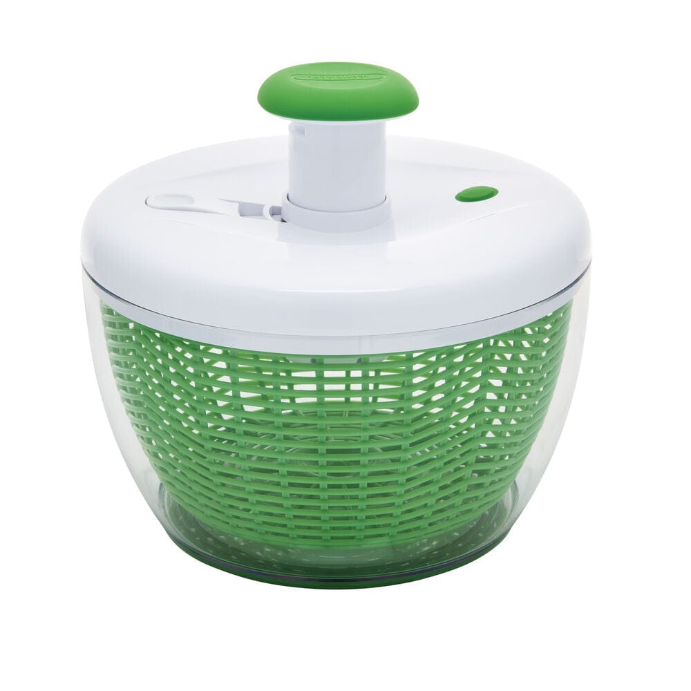 Farberware Pro Pump Salad Spinner with bowl, colander + built in draining system, Large 6.6 quart, Green