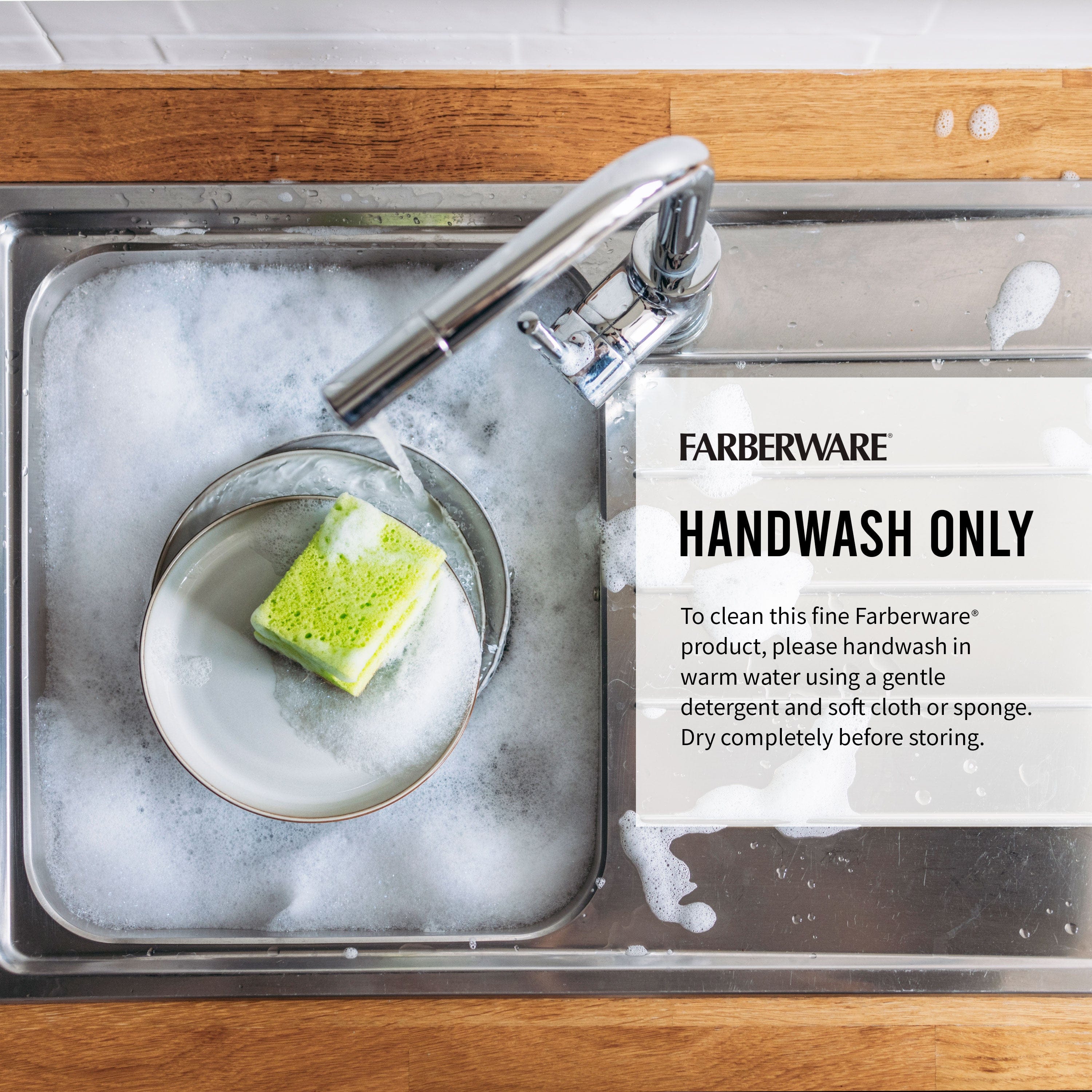 Farberware 15-Piece Triple Riveted Knife Block Set, High Carbon-Stainless Steel Kitchen Knives, Razor-Sharp Knife Set with Wood Block, White and Gold