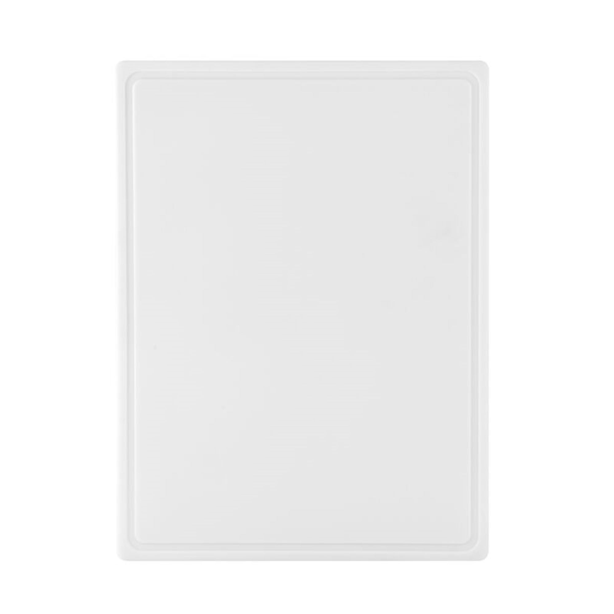 Farberware Extra-Large Plastic Cutting Board with Perimeter Juice Groove, Dishwasher-Safe Kitchen Chopping Board, 15x20-Inch, White