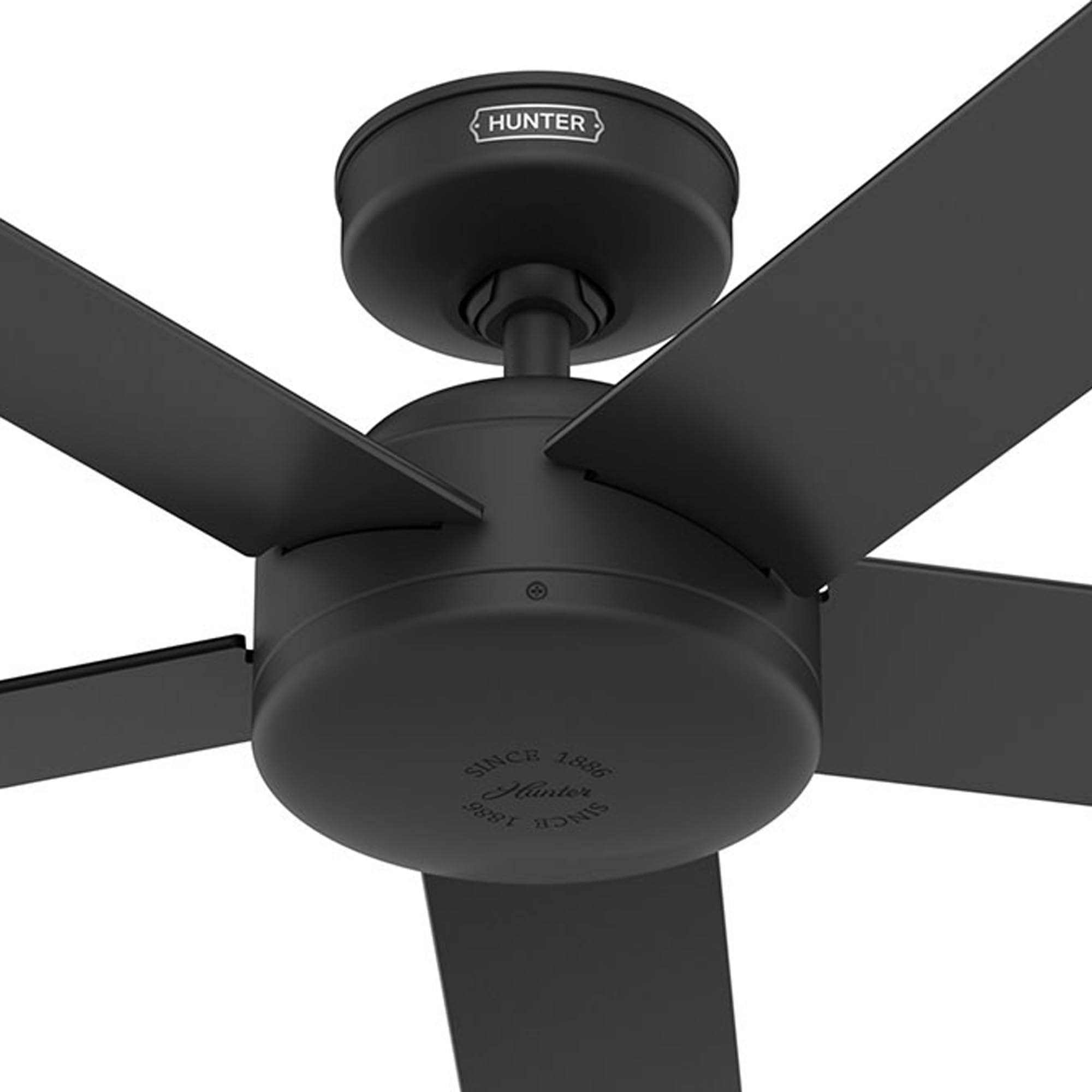 Hunter Fan 52 Inch Outdoor/Indoor Ceiling fan with Remote for Porch, Living Room, Office, Kitchen, Black - Certified Refurbished