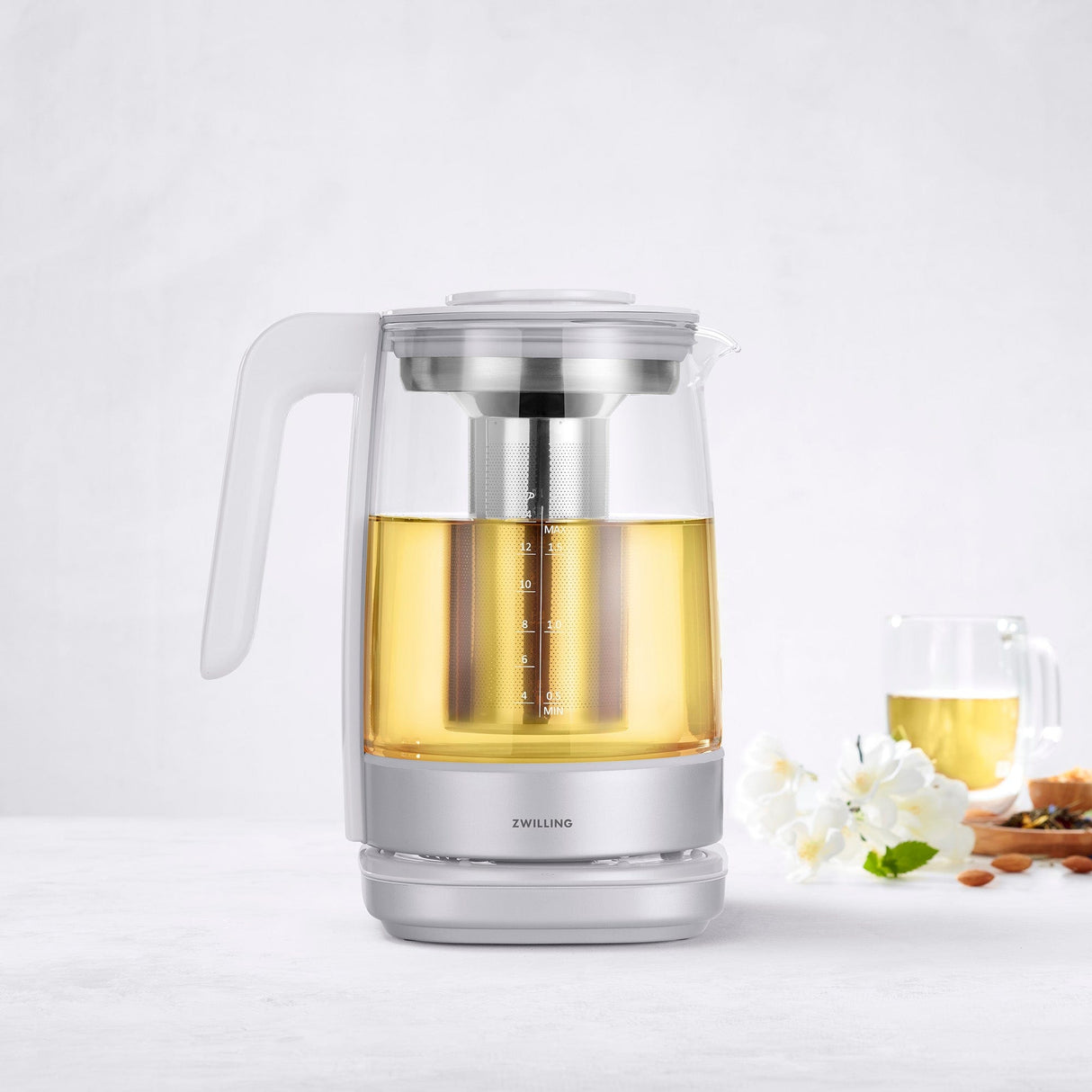 Zwilling Enfinigy Glass Kettle, Tea Kettle, Silver