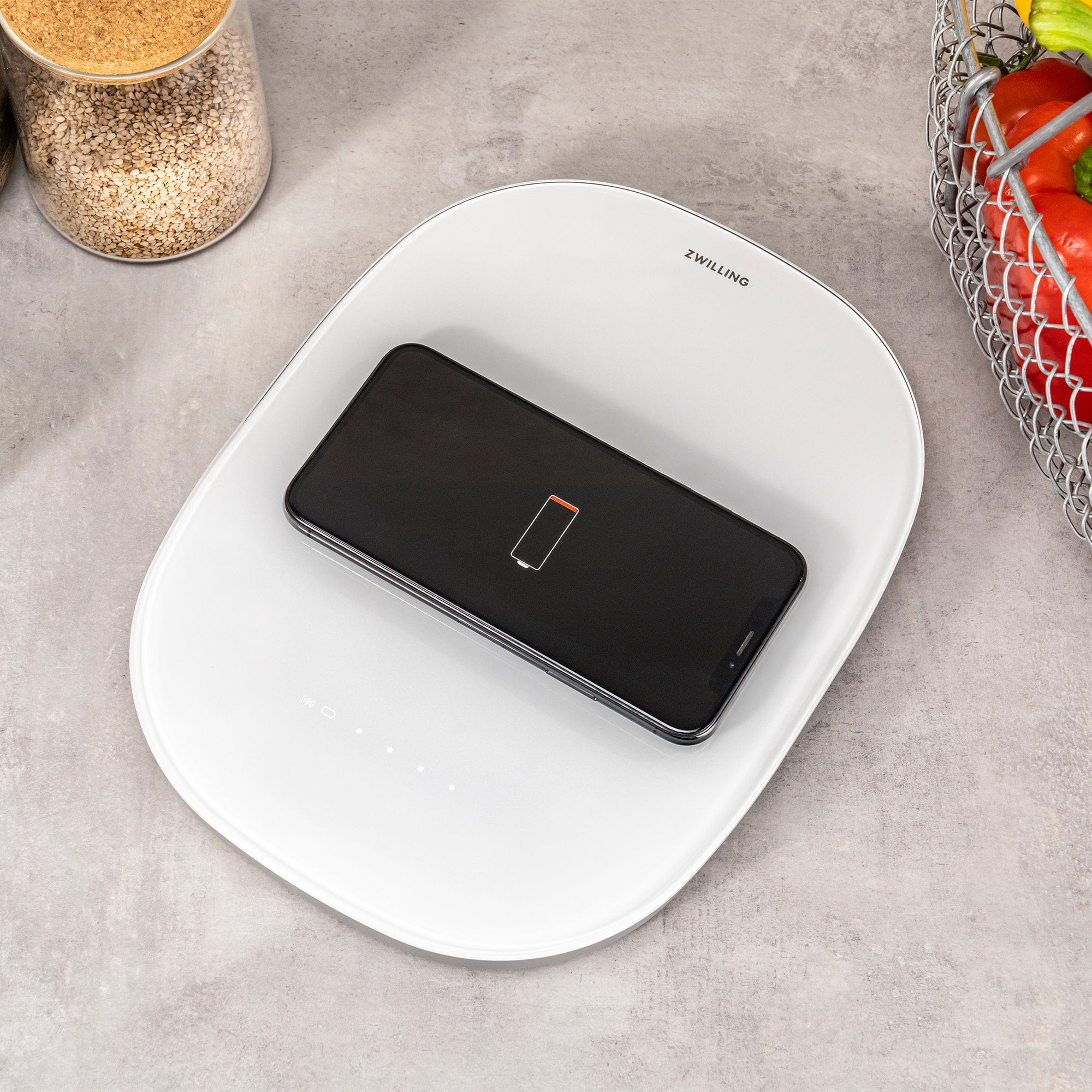 Zwilling Enfinigy Wireless 2-in-1 Charging Kitchen Scale, White