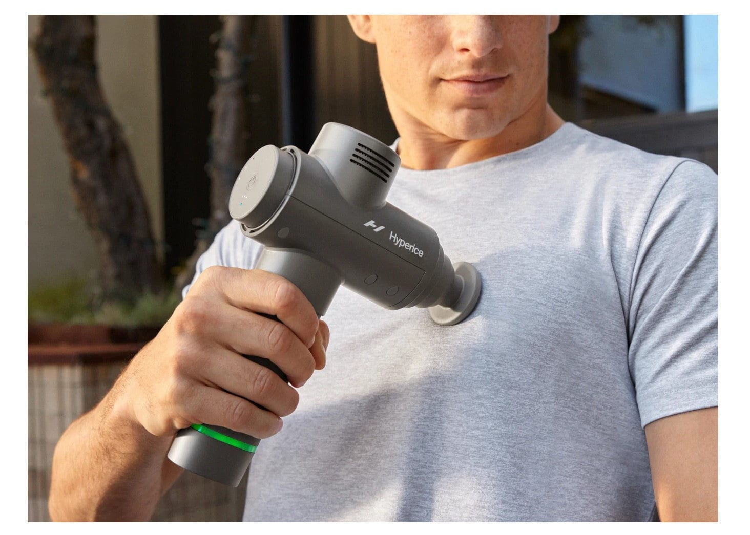 Hyperice Hypervolt 2, 3-Speed, 5-Heads Handheld Percussion Massage Gun, Gray - Certified Refurbished