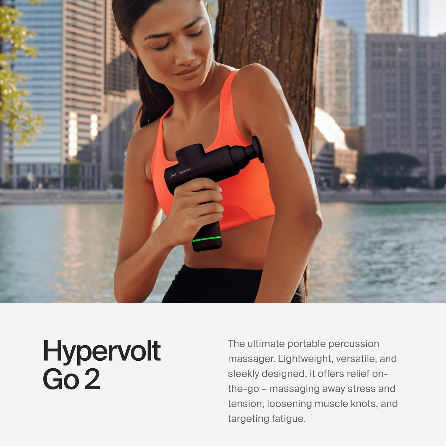 Hyperice Hypervolt Go 2 3 Speeds Handheld Percussion Massage Device, Black - Certified Refurbished