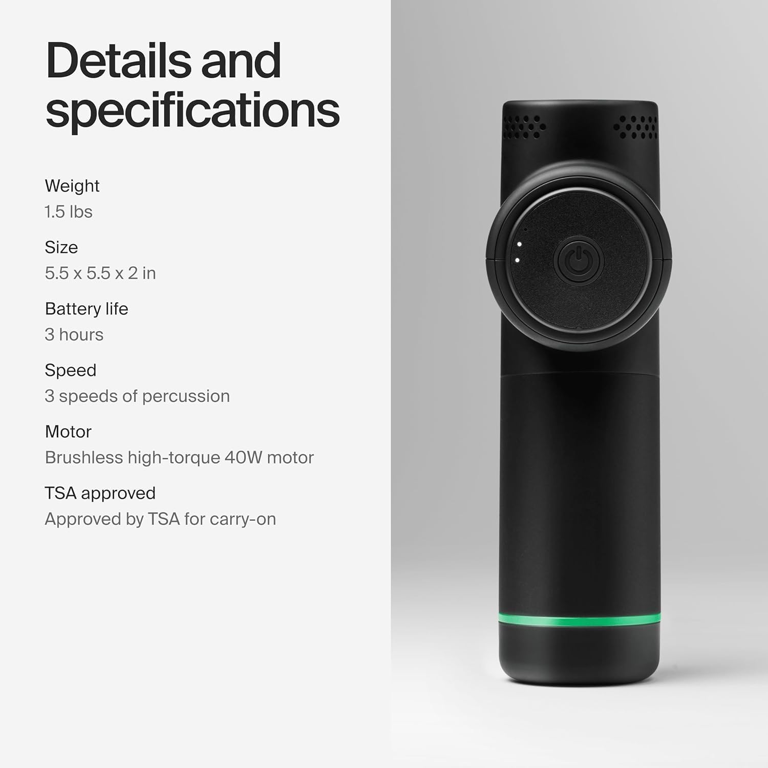 Hyperice Hypervolt Go 2 3 Speeds Handheld Percussion Massage Device, Black - Certified Refurbished