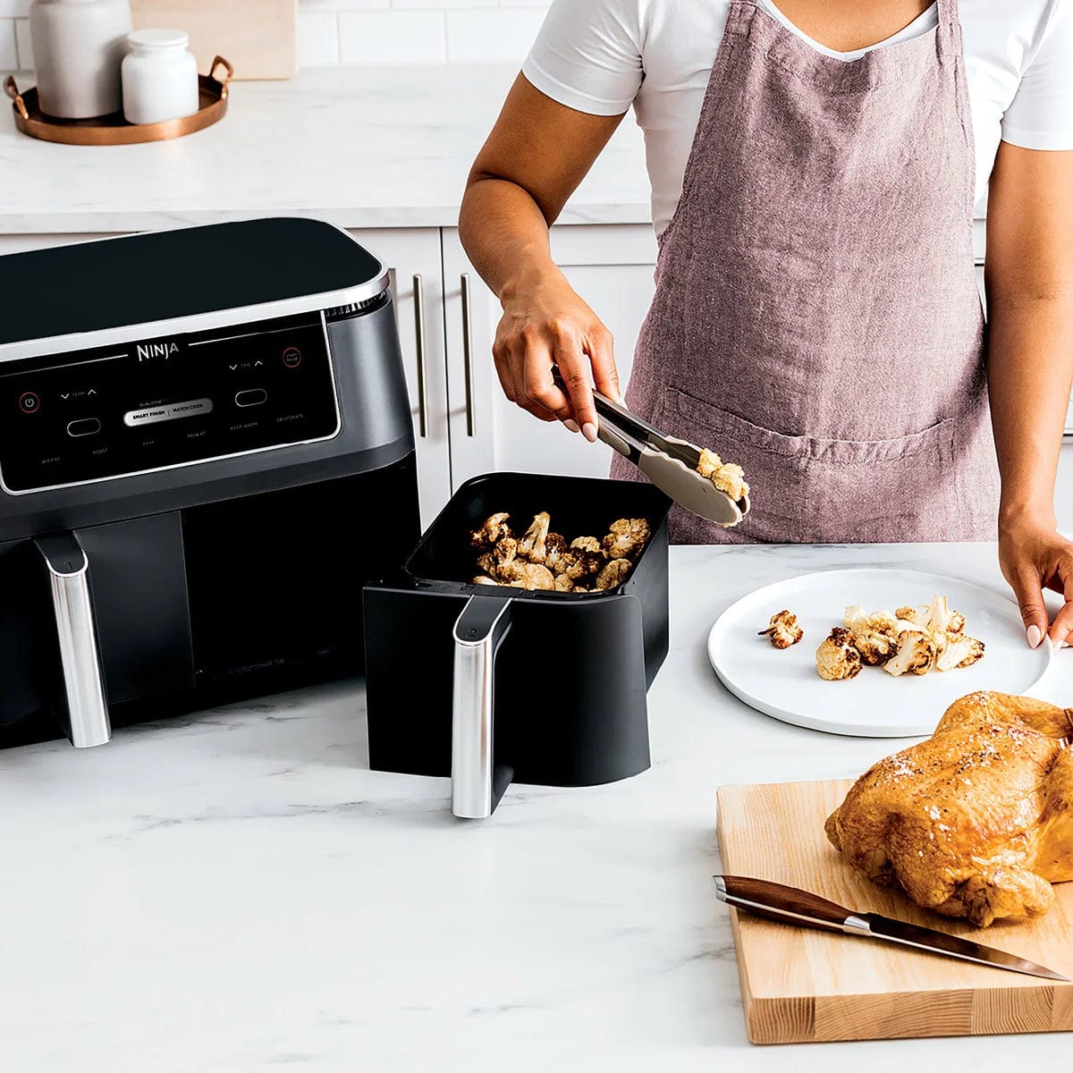 Ninja Foodi 6-in-1 XL 10-qt. 2-Basket Air Fryer with DualZone Technology, Black - Certified Refurbished