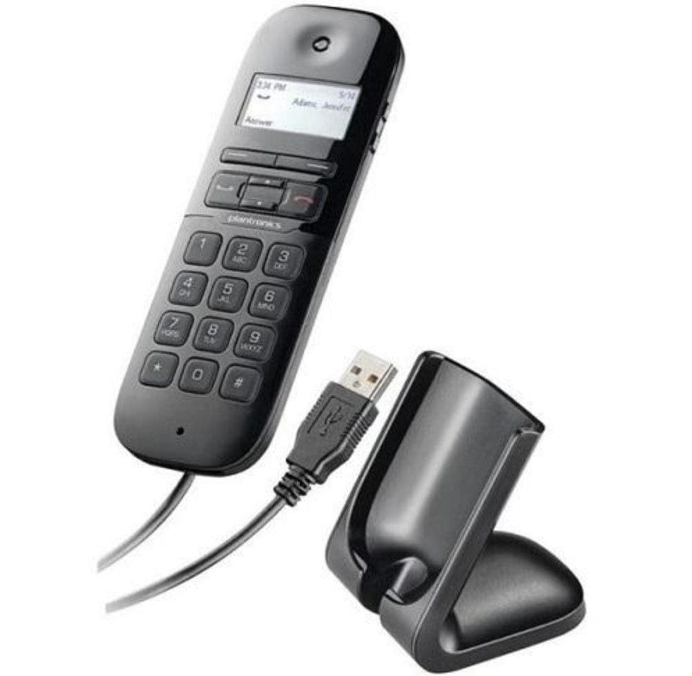 Poly Calisto 240 Portable USB-A Noise Canceling Microphone and UC Audio PC Calling Handset, Black