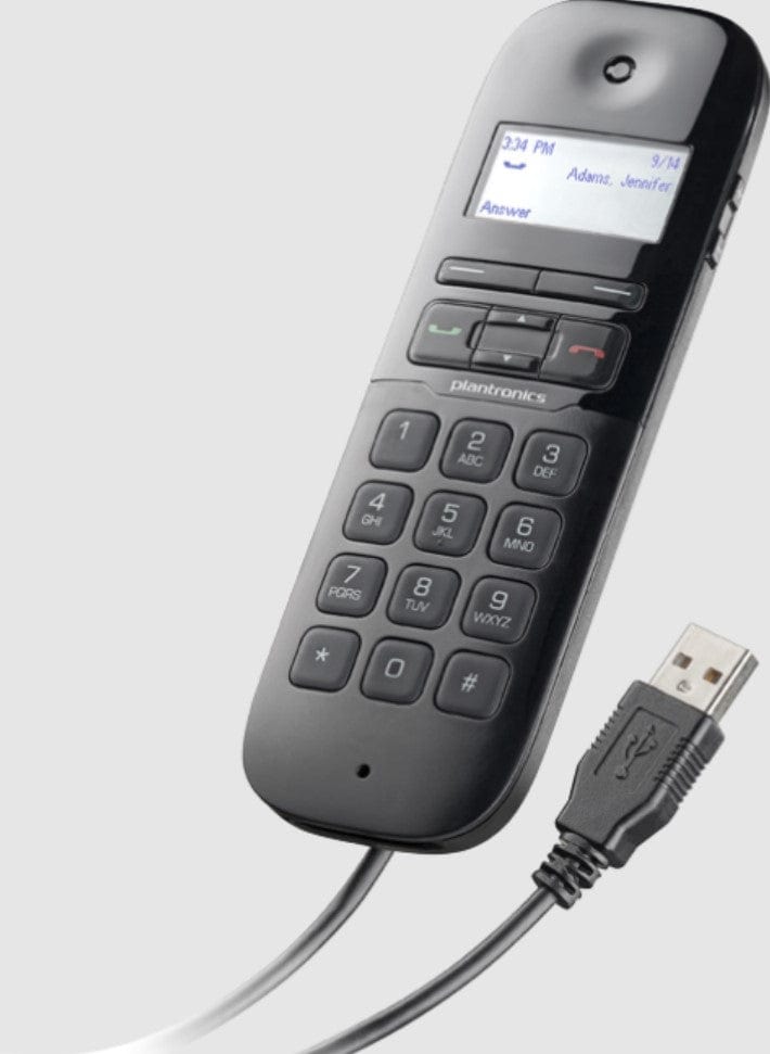 Poly Calisto 240 Portable USB-A Noise Canceling Microphone and UC Audio PC Calling Handset, Black