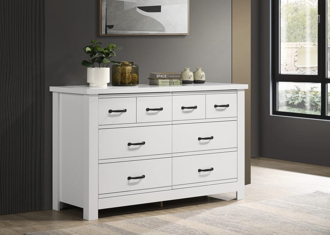 Willow & Hearth Cassini 51"W White 6-Drawer Dresser