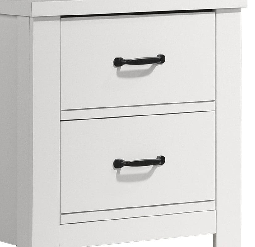 Willow & Hearth Cassini 21.5"W White 2-Drawer Nightstand Bedside Table