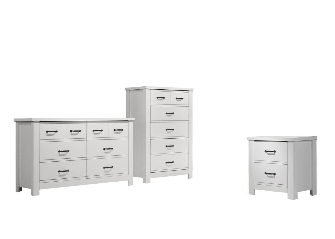 Willow & Hearth Cassini 3 Piece Bedroom Dresser Set - Chest, Dresser + Nightstand