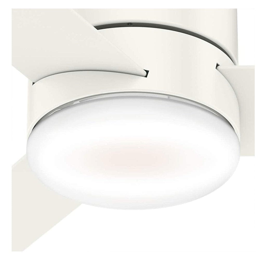 Hunter Fans 44" Low Profile Ultra Quiet Minimus Ceiling Fan with LED Light + Remote, Fresh White