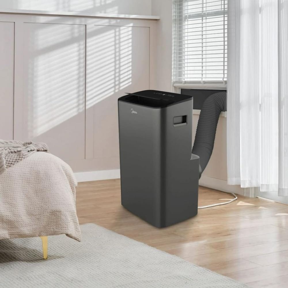 Midea 10000 BTU Portable Air Conditioner with Heat, Gray - Certified Refurbished