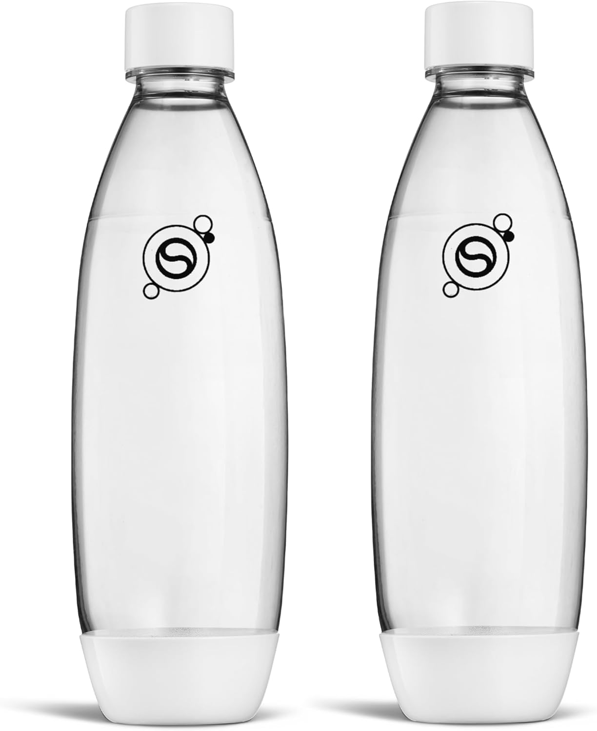 SodaStream 1L Slim Carbonating Bottles, White, Twin Pack, Pack of 2