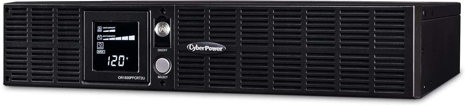 CyberPower PFC Sinewave UPS System, 1500VA/1050W, 8 Outlets, AVR, 2U Rack/Tower - Certified Refurbished