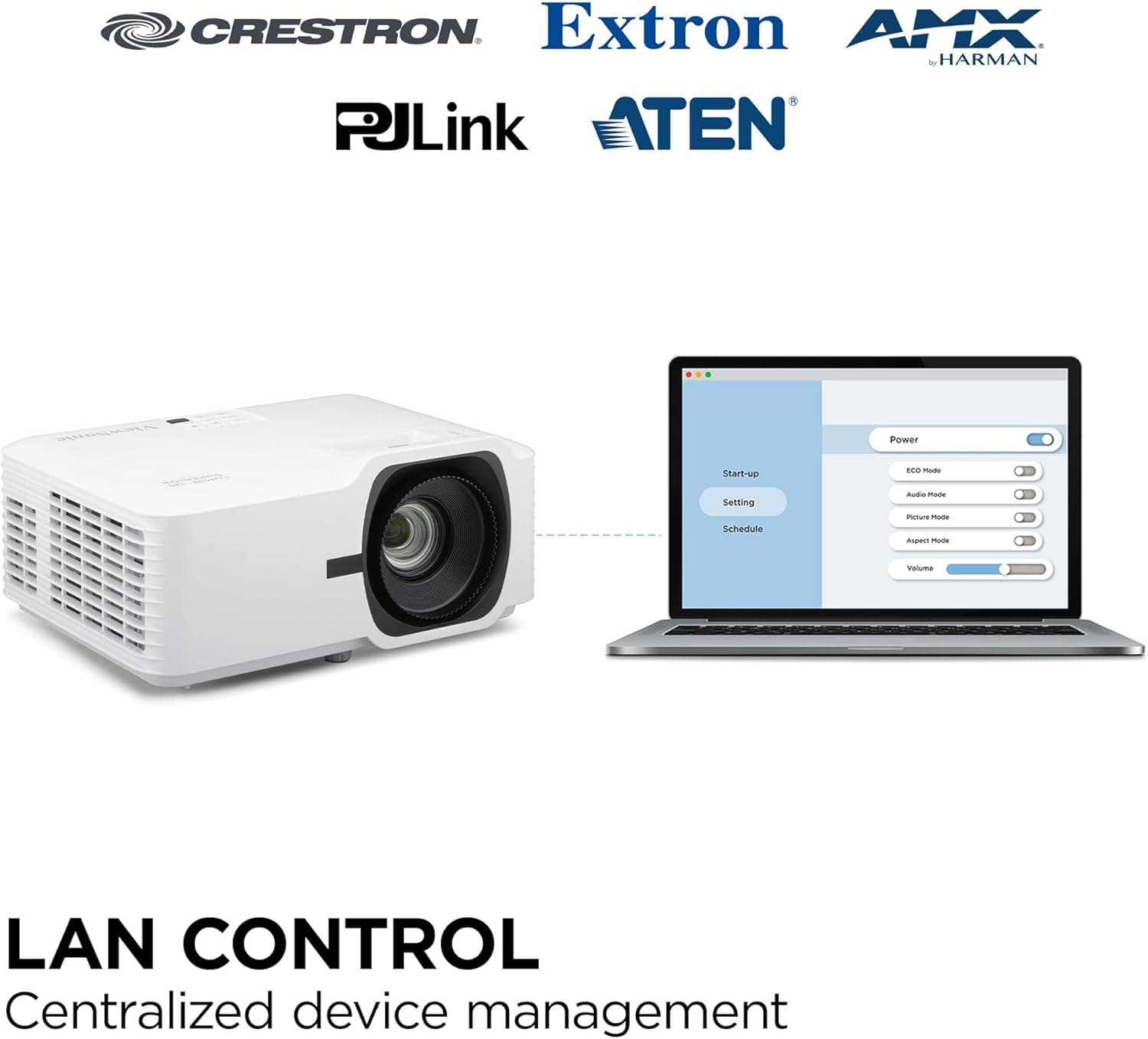 ViewSonic 4500 Lumens DLP WXGA Laser Projector, White - Certified Refurbished