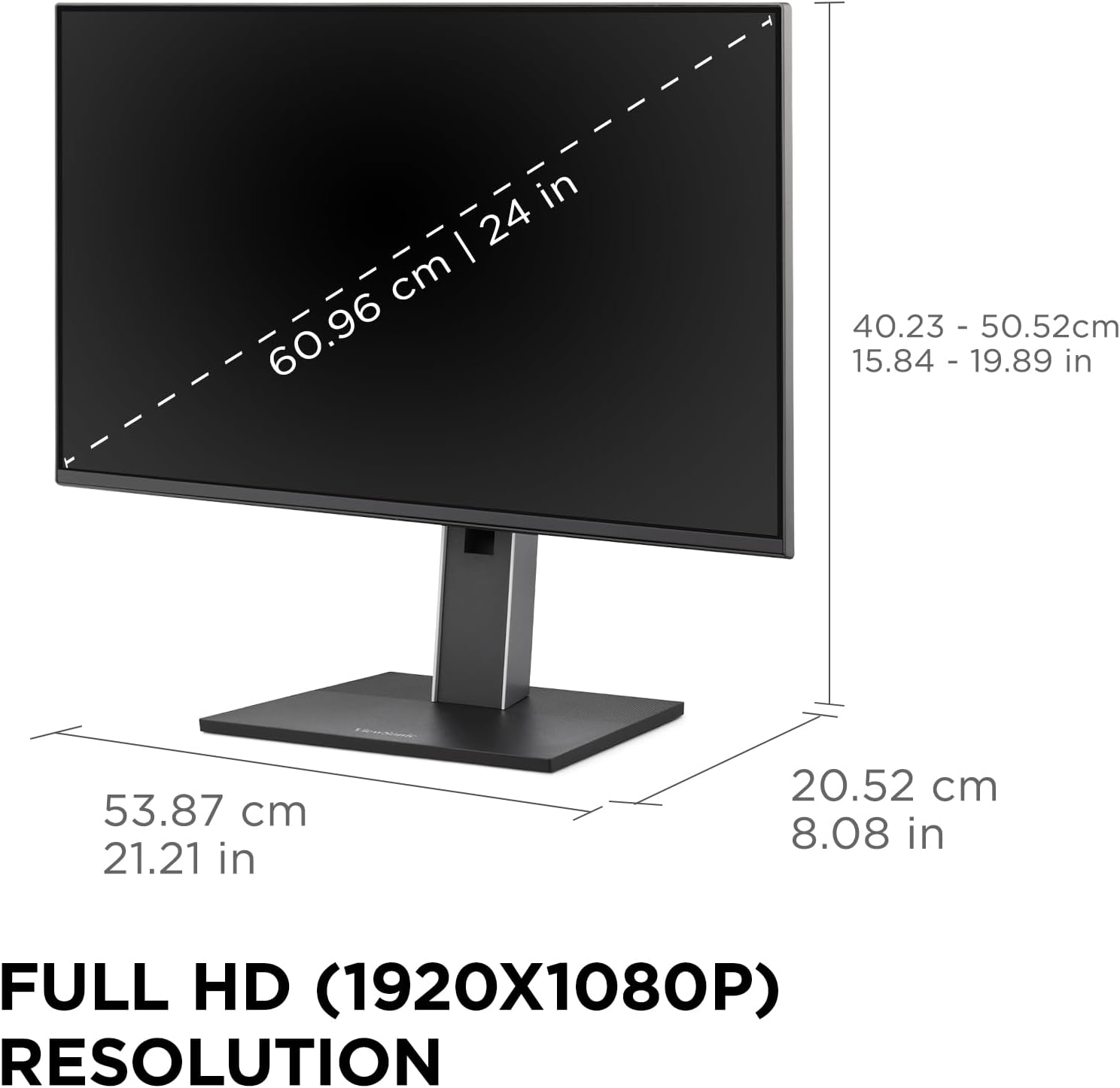 ViewSonic 24 Inch 1080p IPS Docking Monitor with Advanced Ergonomics, 100W USB C - Certified Refurbished