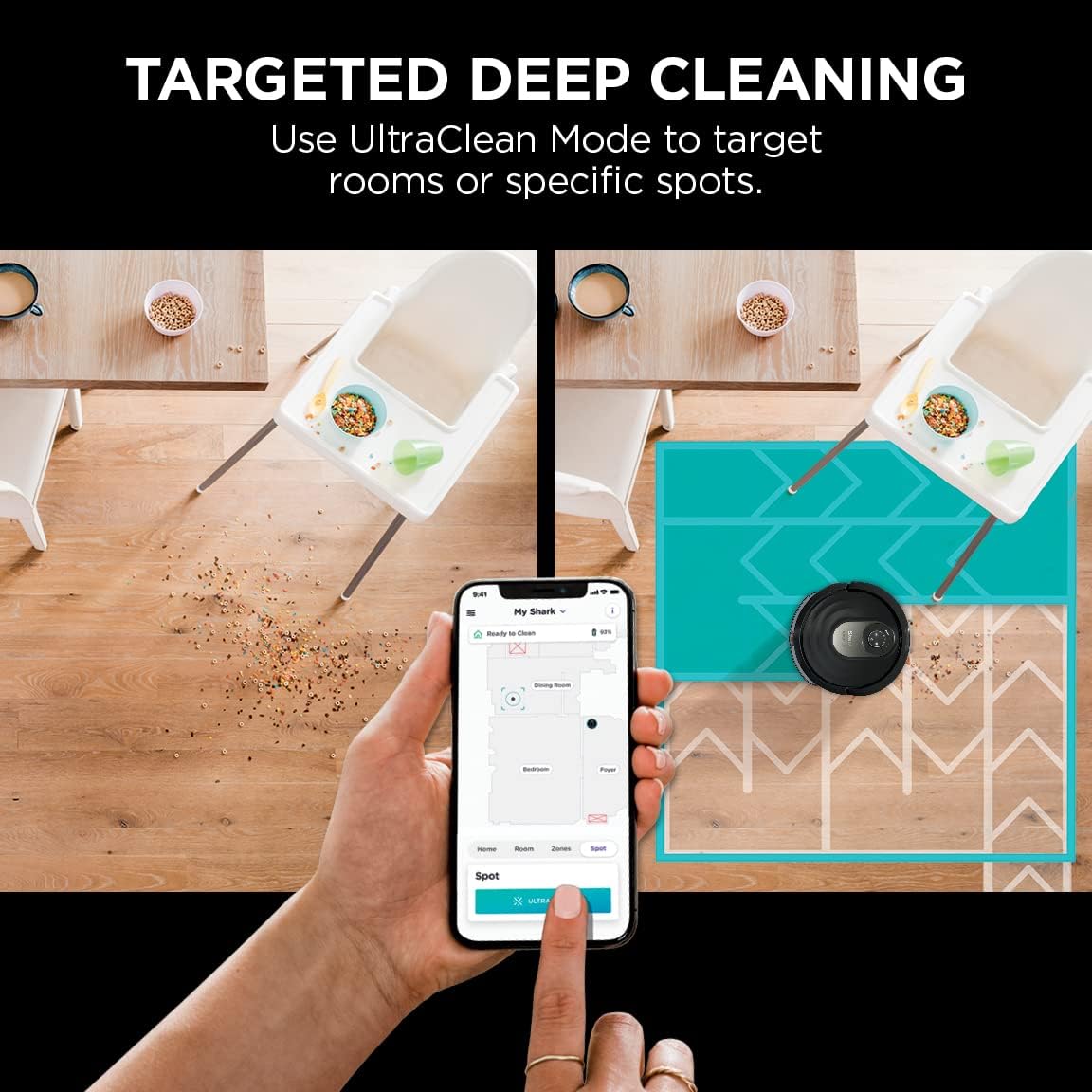 Shark 2-in-1 Robot Vacuum and Mop with Self-Cleaning Brushroll, Black - Open Box