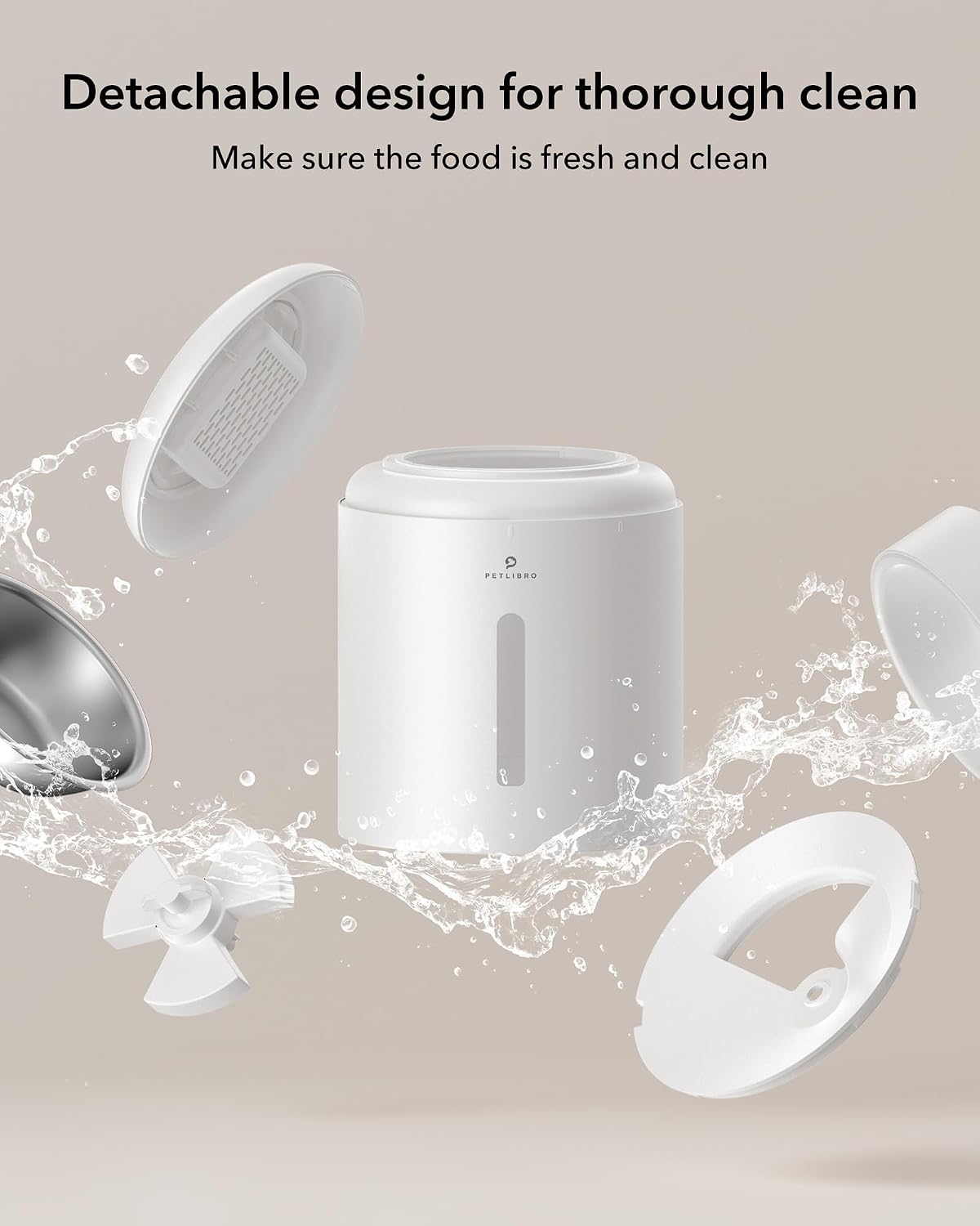 Petlibro Granary Automatic Pet Feeder, 5G Wi-Fi, 5L, Low Food Sensor, White - Certified Refurbished