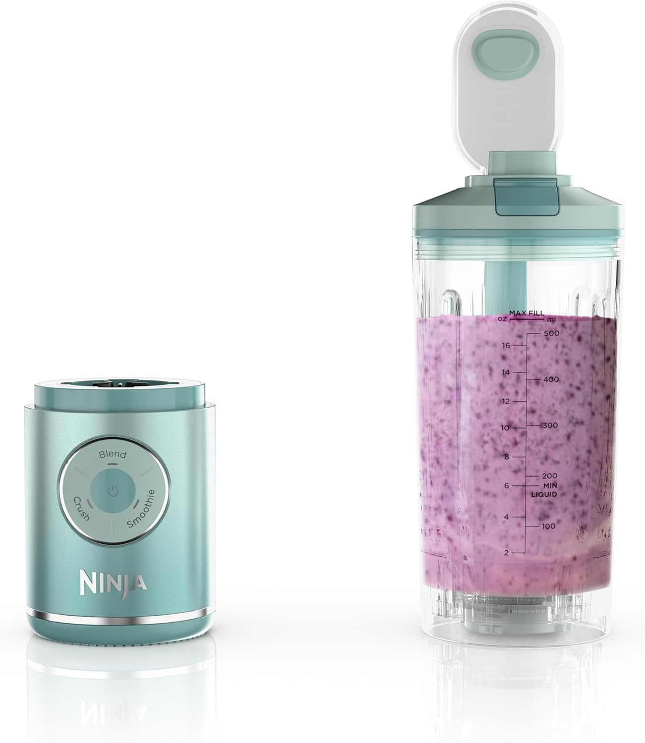 Ninja Blast Max Personal Cordless Blender for Smoothies, Blend, Ice Crush, 22 oz. Twist & Go Vessel, Sea Glass - Certified Refurbished
