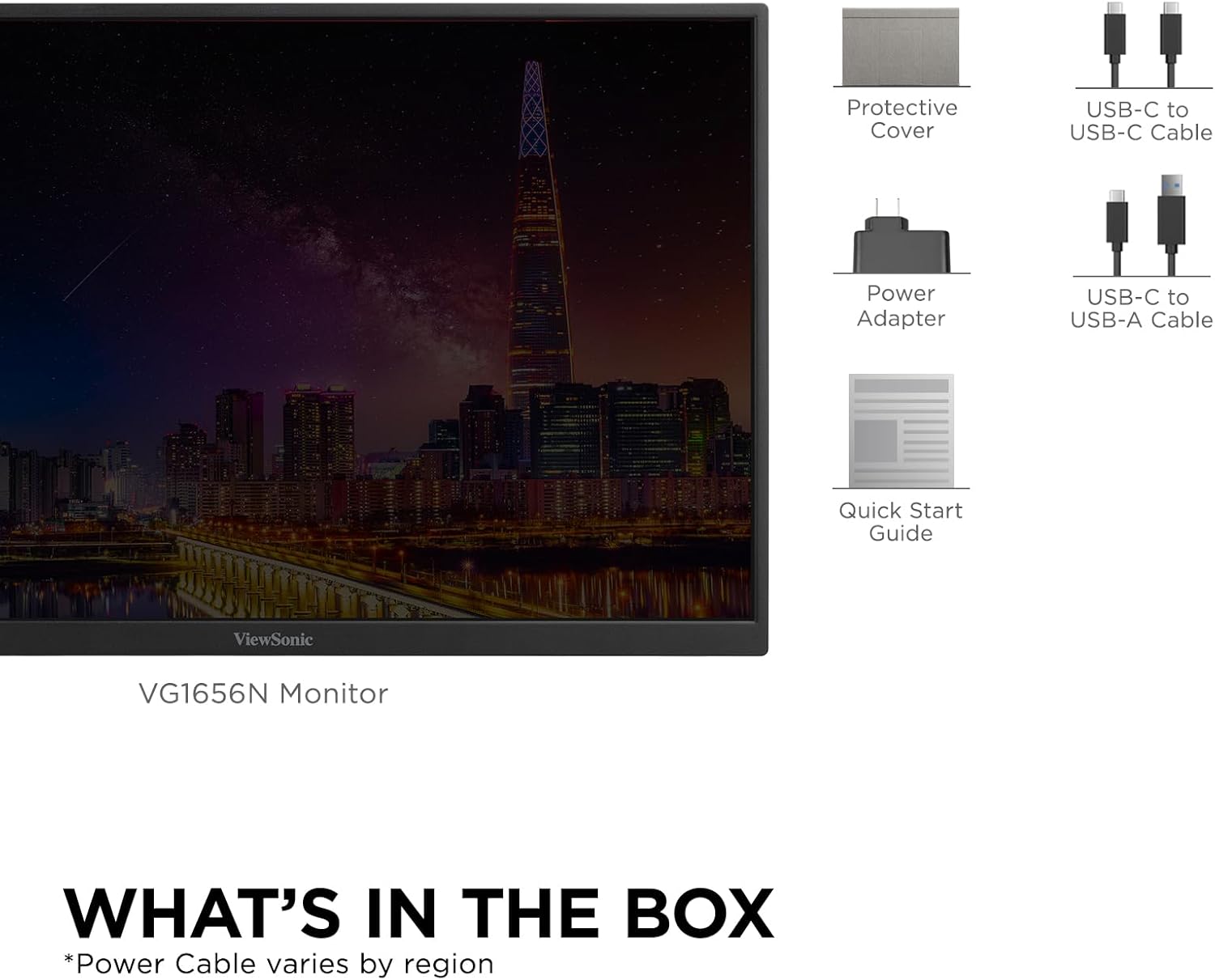 ViewSonic 16" 1200p IPS Wireless Portable Monitor with 2 Way Powered 60W USB C, 60 Hz, Black - Certified Refurbished