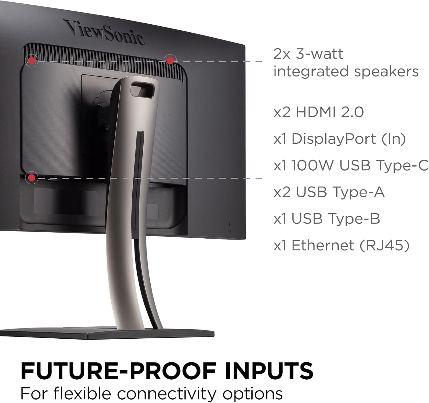 ViewSonic 34" Ultrawide QHD 1440p Curved Monitor with 100W USB C, 75 Hz, Black - Certified Refurbished