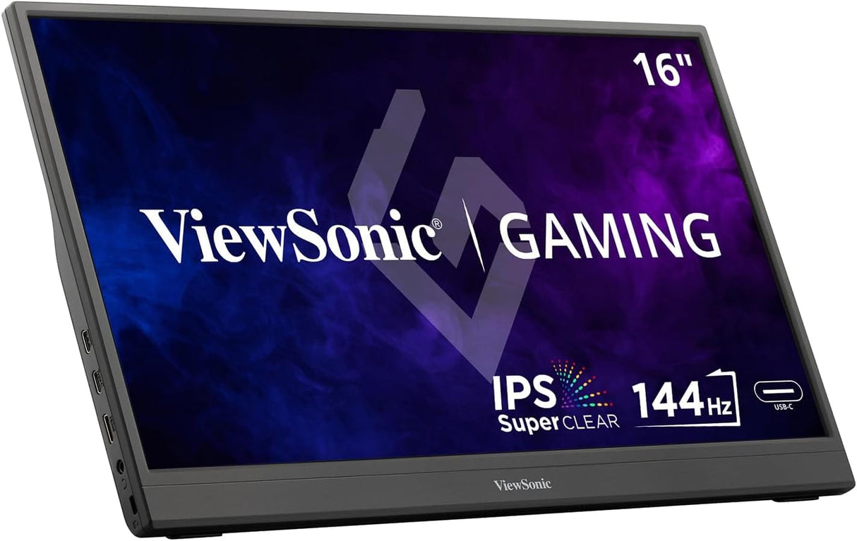 ViewSonic 16" 1080p IPS Portable Gaming Monitor, 144Hz, USB C, Mini HDMI, Black - Certified Refurbished