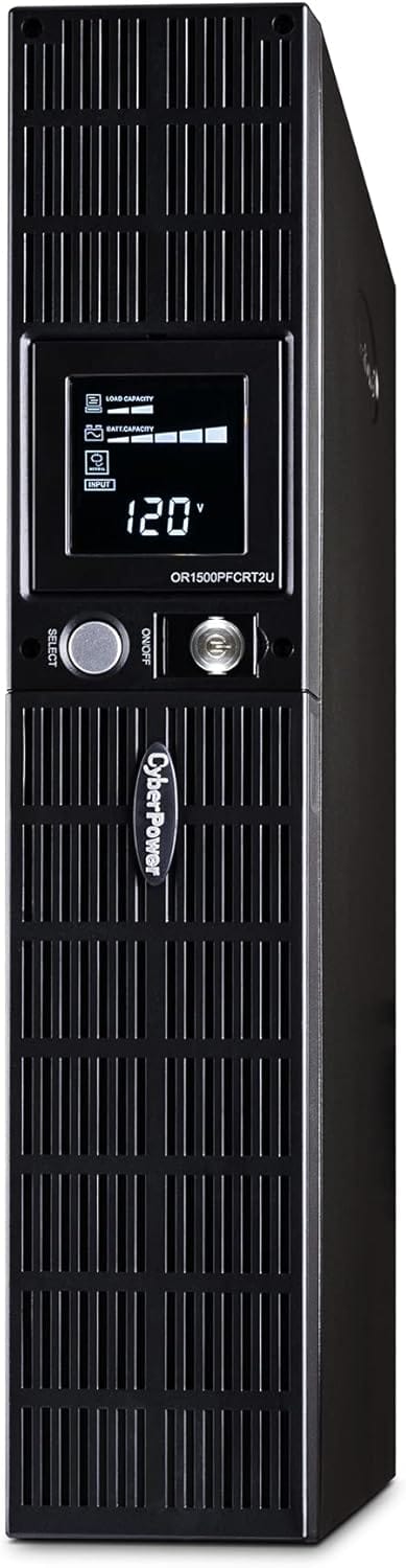 CyberPower PFC Sinewave UPS System, 1500VA/1050W, 8 Outlets, AVR, 2U Rack/Tower - Certified Refurbished