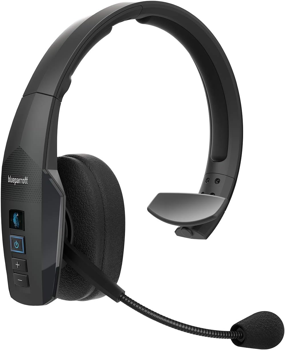 BlueParrott Noise Cancelling Trucker Bluetooth Headset, Updated Design, Industry Leading Sound & Comfort, 24H Talk Time, Black - Refurbished