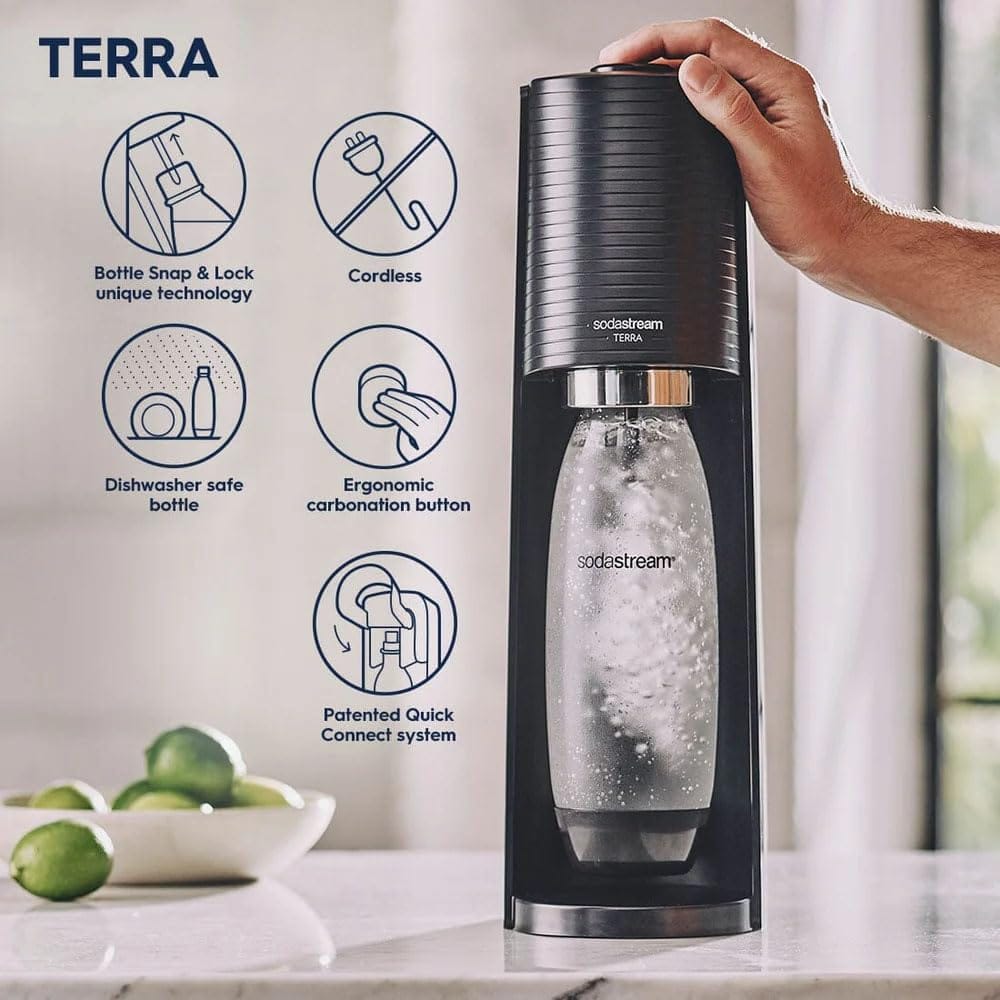SodaStream Terra Sparkling Water Maker Starter Kit, Black