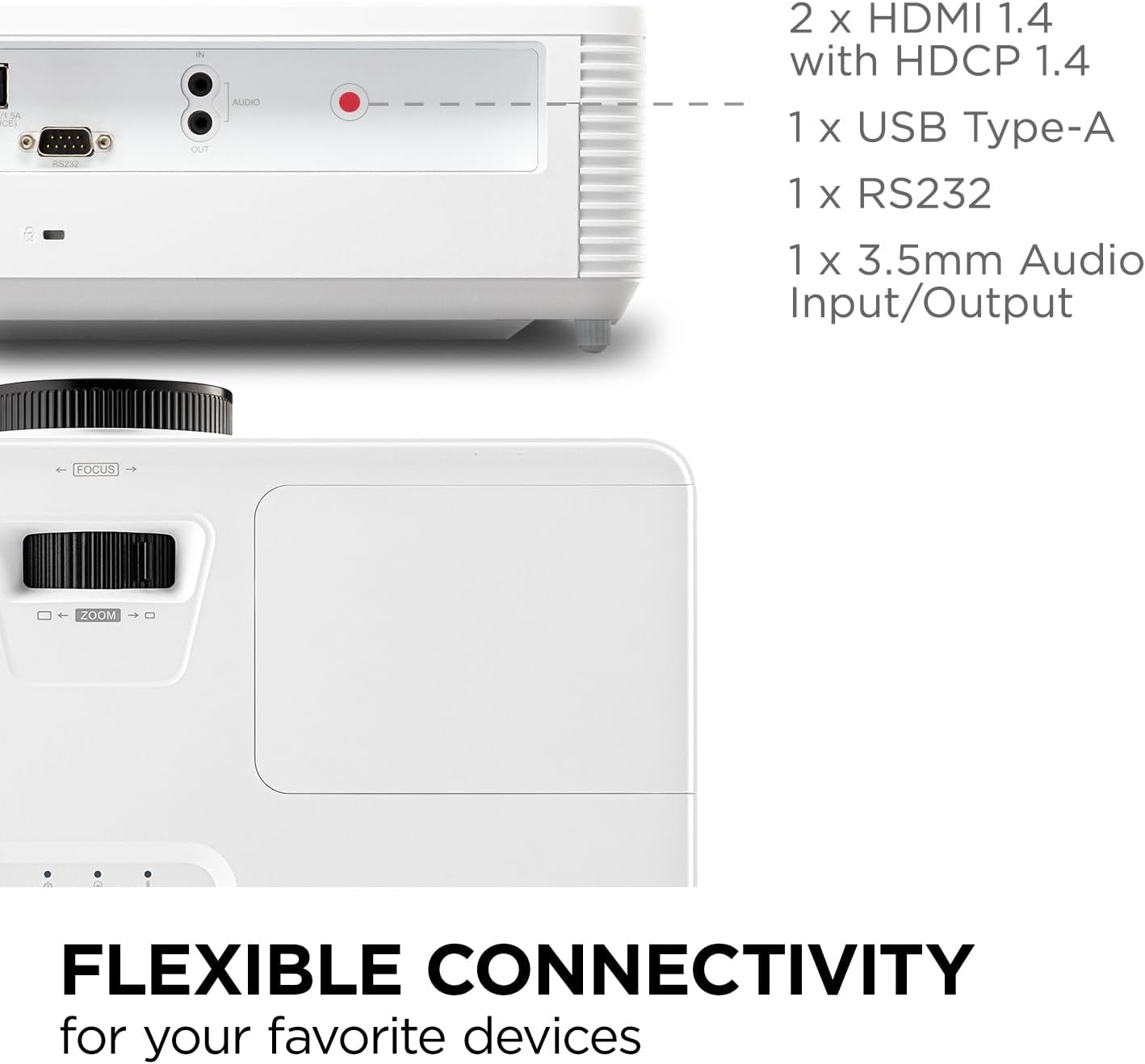 ViewSonic 4000 Lumens High Brightness Projector - Certified Refurbished