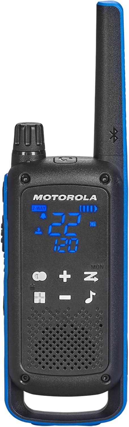 Motorola Solutions Rechargeable 35-Mile Two-Way Radio, Black/Blue