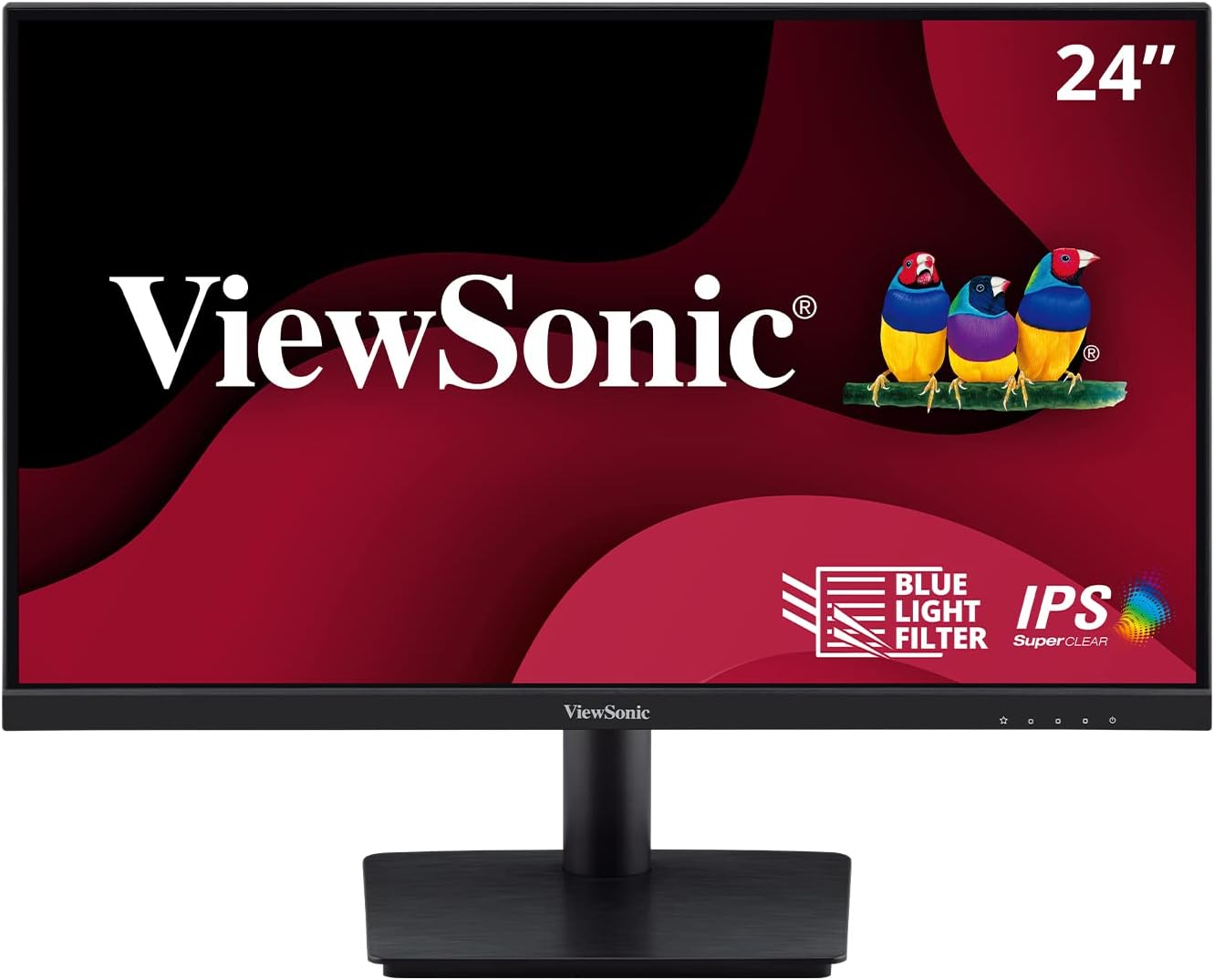 ViewSonic 24 Inch Monitor 1080p IPS Panel with Adaptive Sync, Thin Bezels, HDMI, VGA, and Eye Care - Certified Refurbished