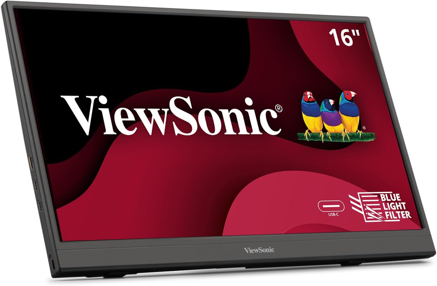 ViewSonic 16 Inch 1080p FHD IPS Portable Monitor with Eye Care, Built-in Stand, USB C, Mini HDMI - Certified Refurbished