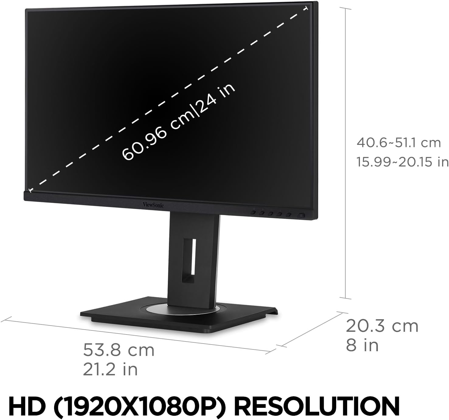 ViewSonic 27" IPS 1080p Monitor Designed for Surface with Advanced Ergonomics, 100 Hz, Black - Certified Refurbished