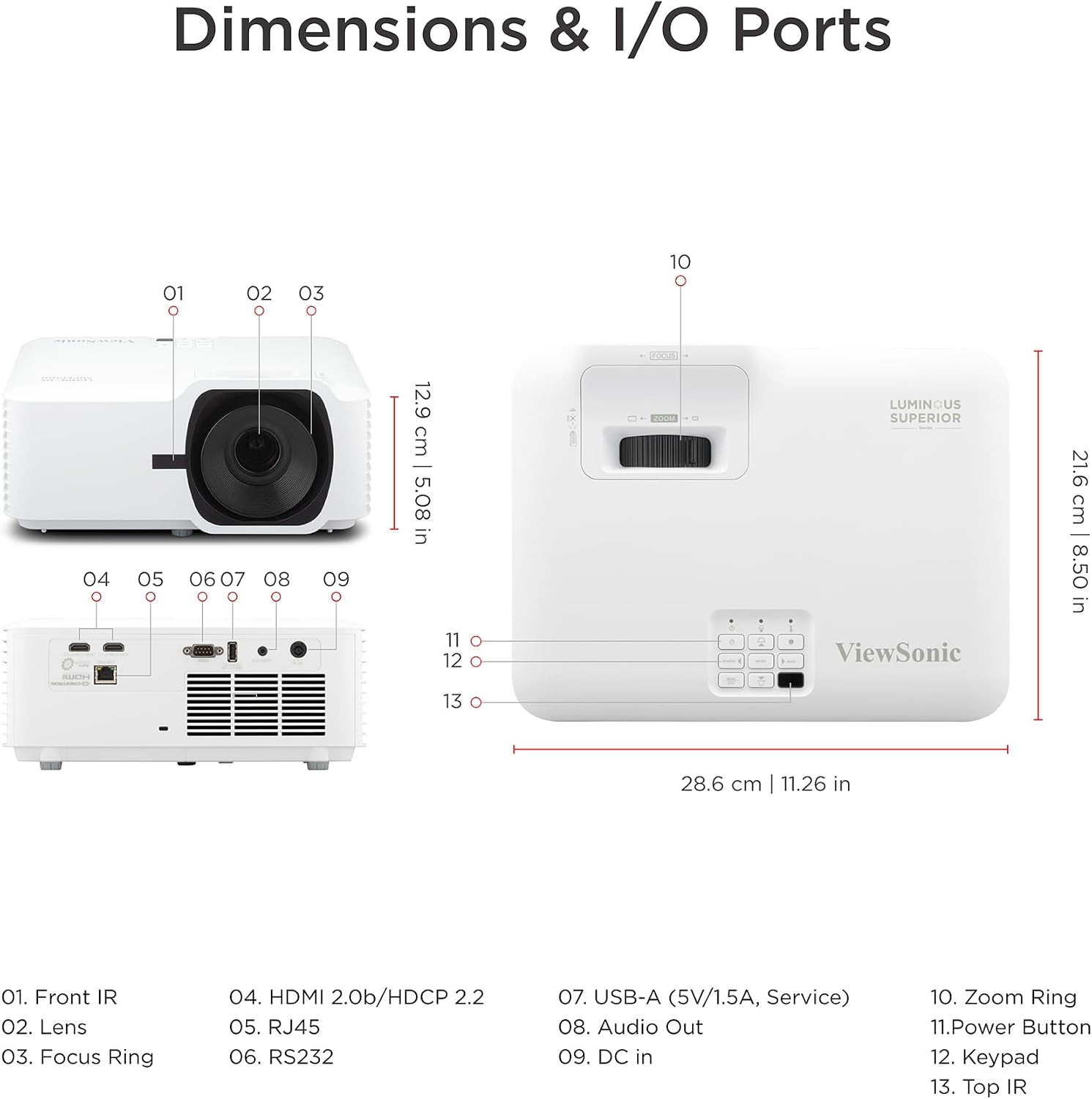 ViewSonic 5000 Lumens 1080p Laser Projector - Certified Refurbished
